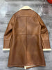 Men’s Genuine Shearling Leather Coat Brown Merino Wool