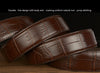 Men’s Western Leather Belt with Ram-Head Buckle