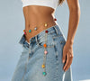 Bohemian Resin Waist Chain With Tassel Pendant