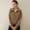 Women’s Half-Zip Cashmere Polo Collar Sweater
