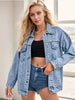 Women's Oversized Drop Shoulder Denim Coat