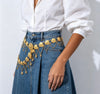 Gold Waist Chain with Ornate Tassels and Layered Medallions