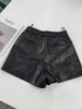 Brown Genuine Leather Shorts for Women