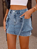 Denim Low Rise Mini Skirt
