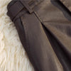 High waist faux leather a line shorts