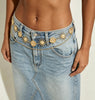 Women’s Gold Sun Medallion Waist Chain for Denim and Dresses
