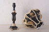 European fabric bedside table lamp black gold