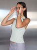 womens v neck button up blouse vest