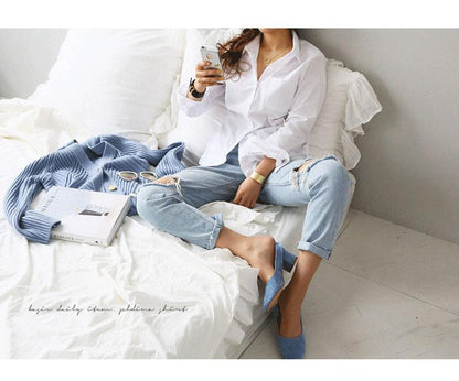 Women White Full Sleeve Shirts For Work
