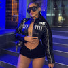 Cropped Faux Leather Jacket Women Moto Bomber Style
