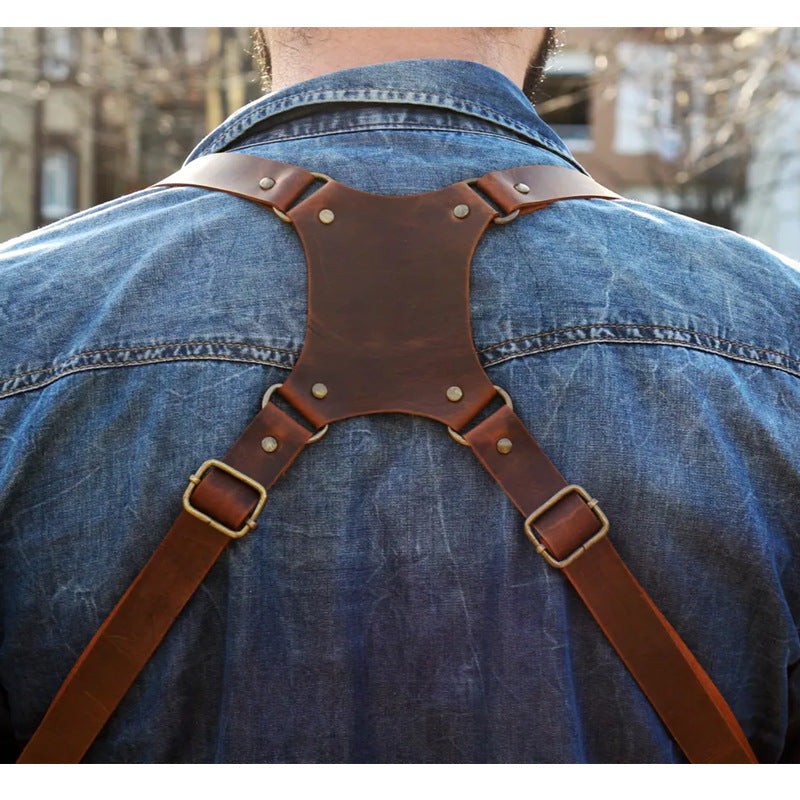 Men's Leather Shoulder Holster Bag Underarm Wallet for Outdoor Carry