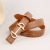 Women’s Top Grain Cowhide Leather Belt with Gold Buckle