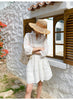 women summer dress white lace loose fit