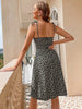 flare high slit slip midi dress