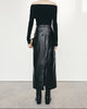 High Waisted Leather Maxi Skirt