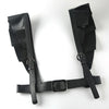 Women’s Black Faux Leather Harness Belt with Ruffled Shoulders