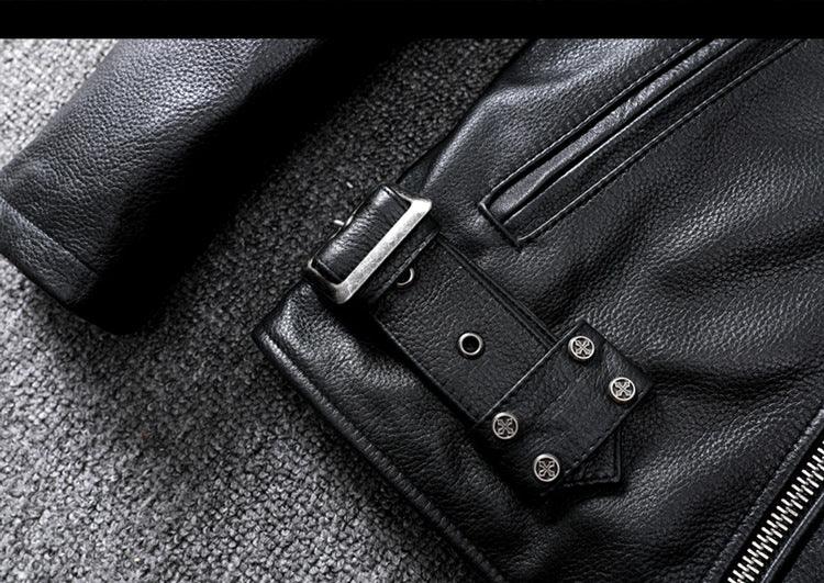 Men’s Slim Fit Motorcycle Leather Jacket