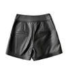 Women’s Leather High Waist Shorts Wide Leg
