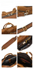 Men's Genuine Leather Travel Office Bag with Trolley Strap