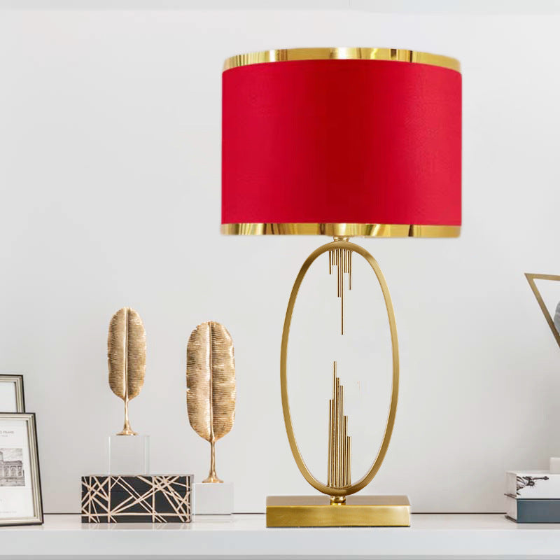 Modern scandinavian oval metal table lamp