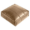 Faux Leather Pouf Ottoman Floor Cushion Cover