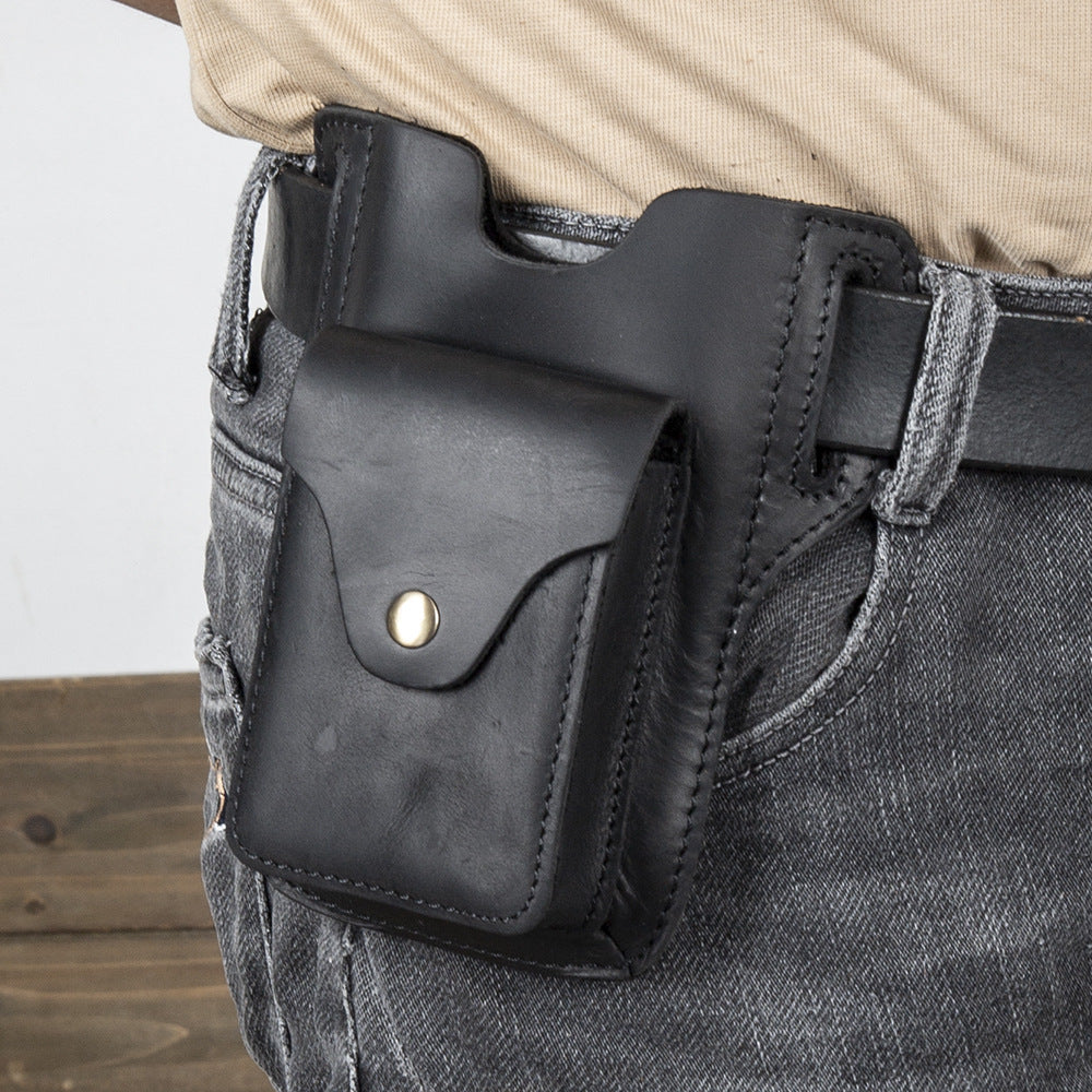 Men’s Leather Waist Bag with Phone Holster