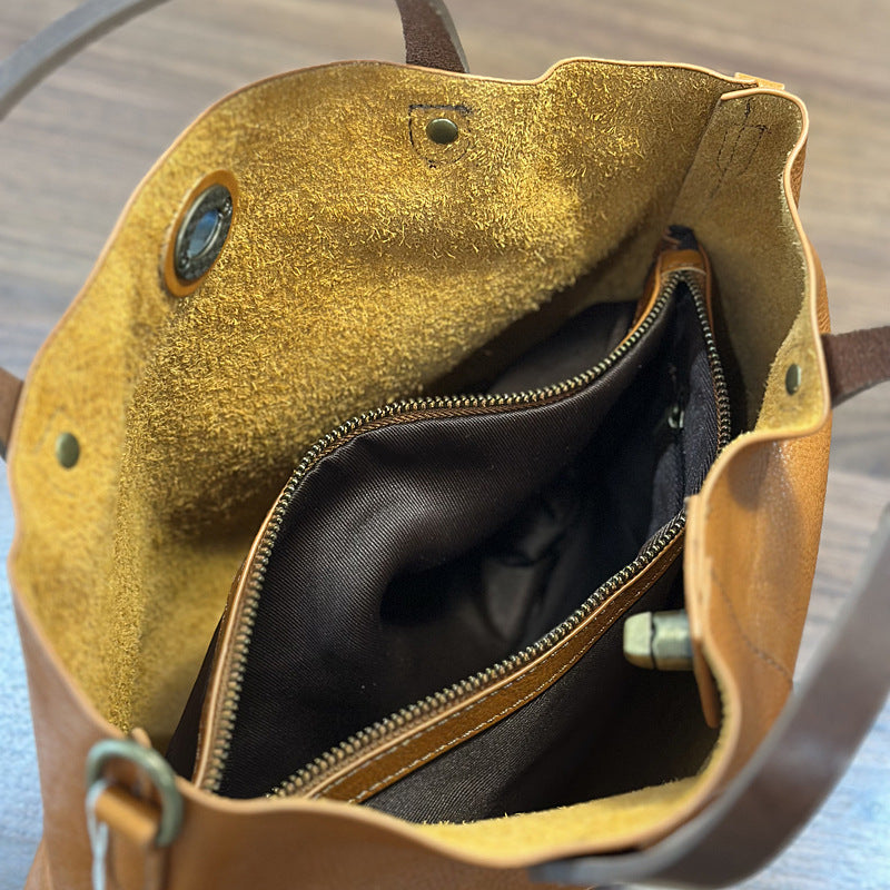 Real Leather Crossbody Office Purse with Strap