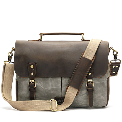 Canvas Briefcase Laptop Bag for Men with 14 Inch Sleeve 3