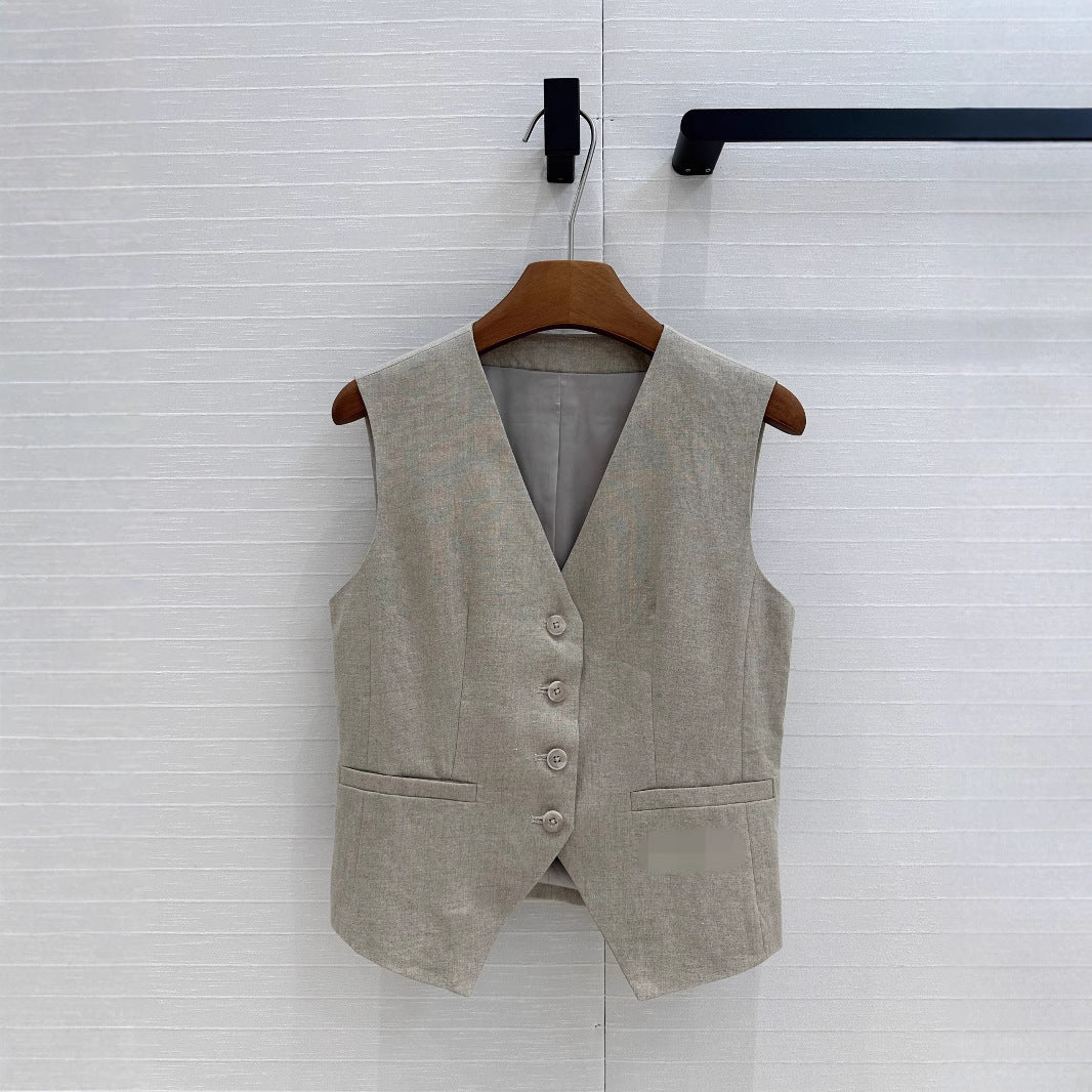 Women's Summer Casual Business Vest Cotton And Linen