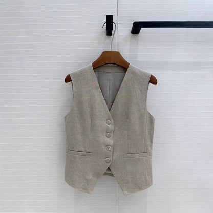 Women's Summer Casual Business Vest Cotton And Linen