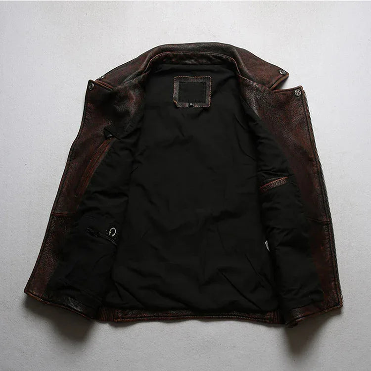 Men’s Genuine Leather Biker Motorcycle Vest
