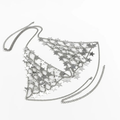Metal Sequin Star Body Chain Festival Top