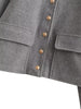 Women’s Wool Blend Cropped Jacket with Gold Metal Buttons