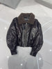 women genuine sheepskin bomber jacket with fur collar 1 M