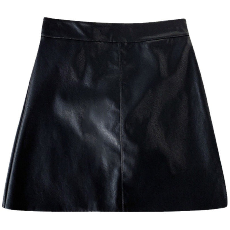 A Line Faux Leather Skirt Fall Outfit