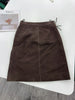 Women’s High Waisted Real Suede Skirt