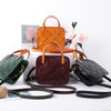Retro Leather Crossbody Handbag for Women with Quilted Stitching