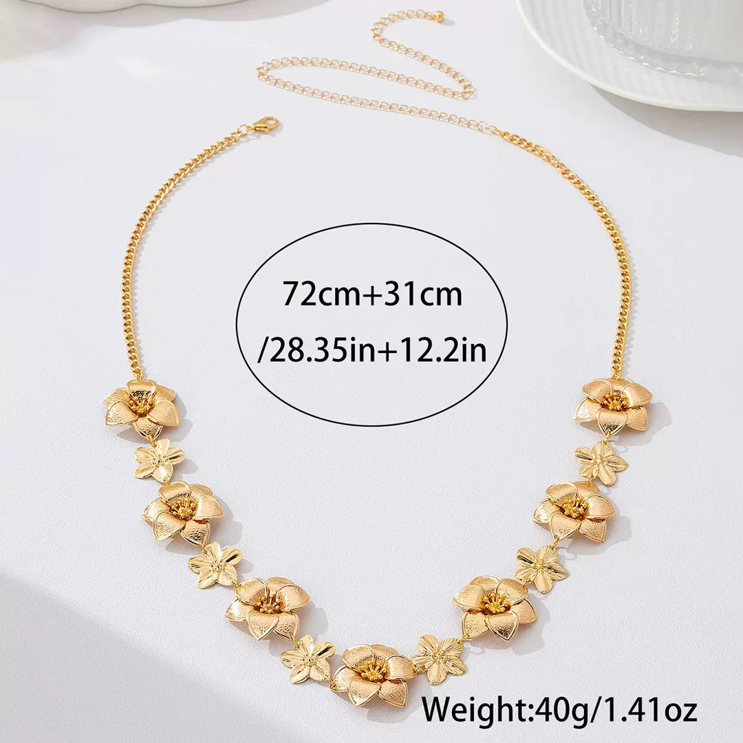 Women’s Gold Floral Waist Chain for Bohemian Beach Style