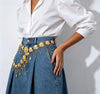 Gold Waist Chain with Ornate Tassels and Layered Medallions