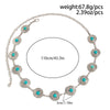 Women's Imitation Turquoise Waist Chain in Silver Tone Metal