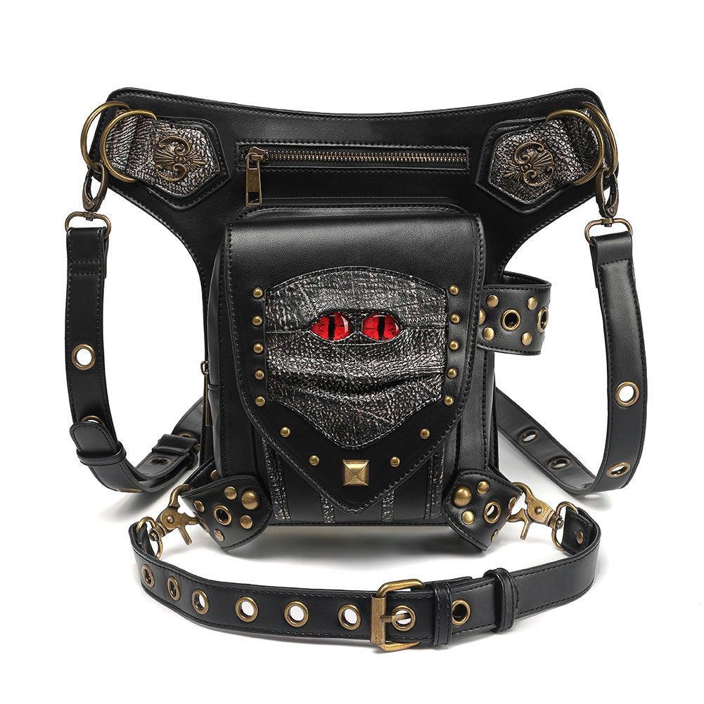 Shoulder Holster Bag Black PU Punk Harness with Adjustable Straps