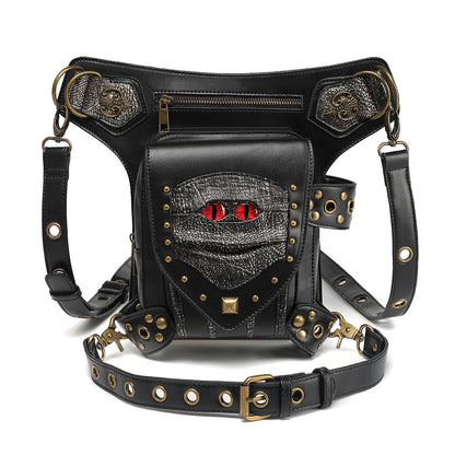 Shoulder Holster Bag Black PU Punk Harness with Adjustable Straps