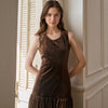 Velvet Midi Dress Women Solid Color Sleeveless