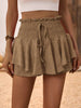 Ruffle Hem Smocked High Waist Skort for Women