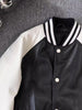 Men Genuine Leather Varsity Jacket Bomber