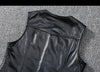 Biker Leather Vest Men Slim Fit Motorcycle Vest