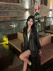 Women’s Leather Bomber Jacket Moto Style Zip Belted