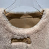 Women Leather Real Fur Coat Short Shearling Round Neck Jacket
