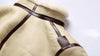 Men Real Sheepskin Shearling Flight Long Jacket Aviator