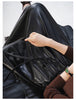 Leather maxi skirt with belt